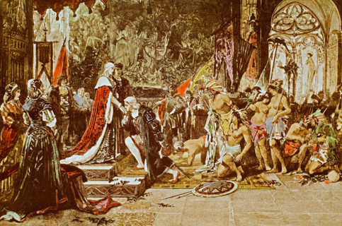 Ankerman, The Catholic Kings Receiving Columbus in Barcelona after his First Trip in 1493