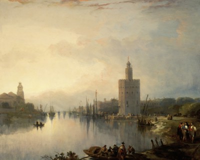 Roberts, The Gold Tower and the Guadalquivir River
