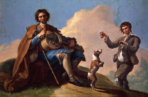 Bayeu, Le Musicien aveugle à la vielle et Lazarillo tenant des castagnettes