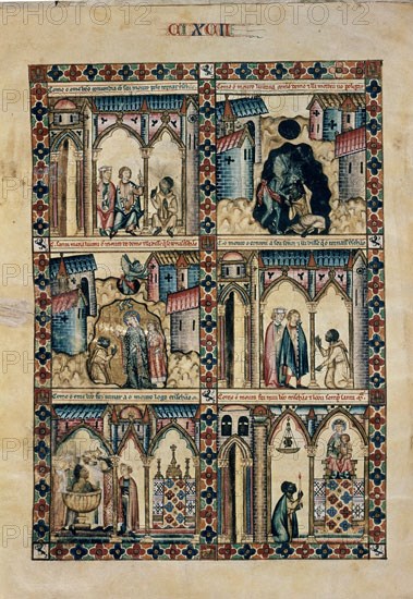 ALFONSO X EL SABIO 1221/84
MTI1-CANTIGA STA MARIA Nº192-F252V-VIRGEN LIBERA A MORO EN CONSUEGRA Y