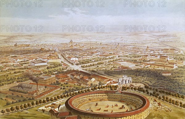 GUESDON ALFREDO 1808/76
LITOGRAFIA-VISTAS DE MADRID ANTIGUO-PLAZA DE VENTAS Y PUERTA DE ALCALA-S