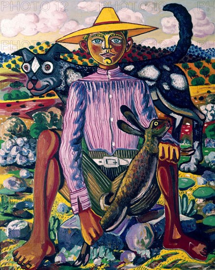ZABALETA RAFAEL 1907/60
NINO CON LIEBRE Y PERRO. PINTURA S XX ESPAÑOLA.
BILBAO, MUSEO BELLAS