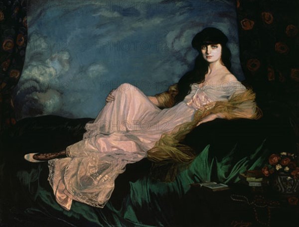ZULOAGA IGNACIO 1870-1945
LA CONDESA MATHIEU DE NOAILLES-1913-OLEO/LIENZO-151 X 196 CMS
BILBAO,