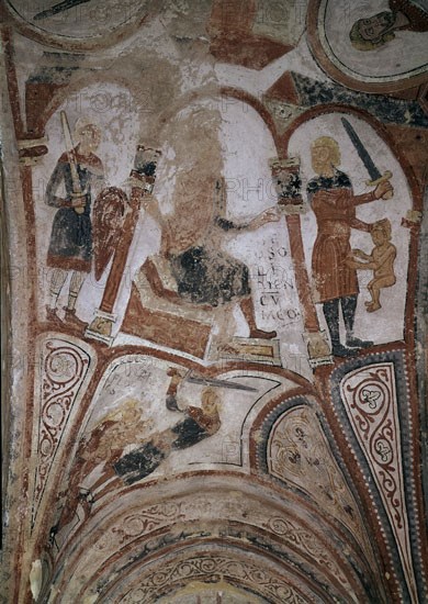 PANTEON REAL-PINTURAS ROMANICAS-HERODES DA ORDENES PARA EJECUCION DE LOS NIÑOS
LEON, COLEGIATA DE