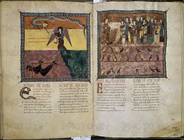 BEATO DE LIEBANA
COMENTARIOS AL APOCALIPSIS-MOZARABE-EL ANGEL ENCADENA AL DRAGON
GERONA,