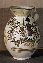 JARRA DE PUENTE DEL ARZOBISPO (TOLEDO)- DECORACION VEGETAL Y CON SOLDADO
MADRID, MUSEO PUEBLO