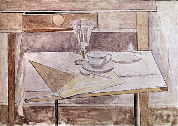 PEINADO
PINTURA(BODEGON MESA CON TAZA,VASO Y PLATO)1961,
MADRID, COLECCION RDGZ