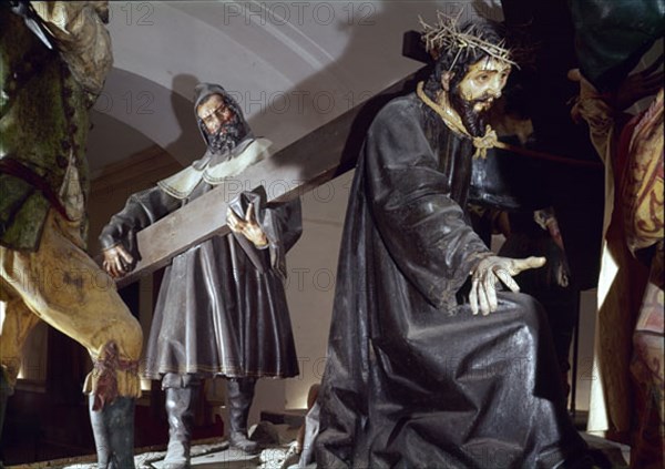 FERNANDEZ GREGORIO 1576/1636
JESUS Y EL CIRINEO - S XVII - MADERA POLICROMADA - BARROCO