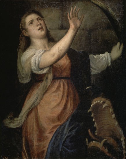 Titien TALLER
SANTA MARGARITA-LIENZO 116x91 CM            NP 446
MADRID, MUSEO DEL