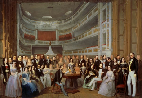 ESQUIVEL ANTONIO MARIA 1806/57
VENTURA DE LA VEGA LEYENDO UNA COMEDIA EN EL TEATRO ANTE LOS