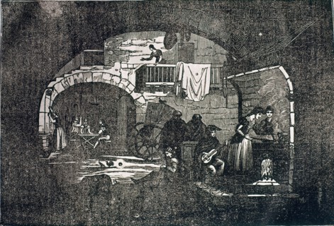 People gathered in a Spanish inn