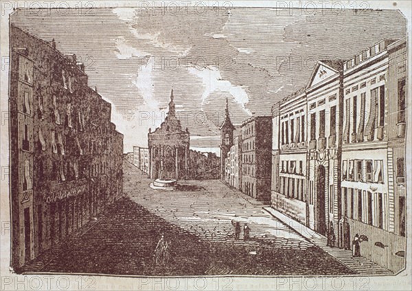 GRABADO-CALLE DE ALCALA 1695
MADRID, BIBLIOTECA NACIONAL
MADRID