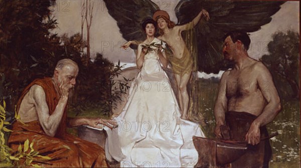 RODRIGUEZ ACOSTA JM 1878/1941
CORONACION DE LAUREL AL TRABAJO-ALEGORIA
GRANADA, FND RODRIGUEZ