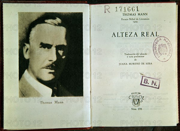 MANN THOMAS
LIBRO ALTEZA REAL
MADRID, BIBLIOTECA NACIONAL RAROS
MADRID

This image is not