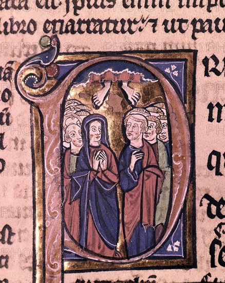 SAN VICENTE FERRER
BIBLIA-MINIATURA DE LA ASCENSION-FOL 1
VALENCIA, BIBLIOTECA DE LA
