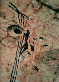 Peinture rupestre découverte dans la cueva de la Araña à Valence