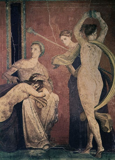 R-FRESCO-ESCENA DEL MITO DE SEMELE-ALEGORIA DEL EMBARAZO-BAILE RITUAL
POMPEYA, VILLA DEL