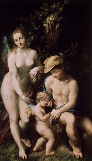 CORREGGIO 1493/1534
MERCURIO INSTRUYE A CUPIDO DELANTE VENUS- LA ESCUELA DEL AMOR-
LONDRES,