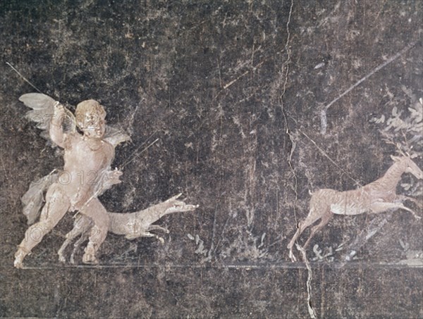 AMORCILLO CAZADOR-FRESCO DE POMPEYA
NAPOLES, MUSEO ARQUEOLOGICO NACIONAL
ITALIA