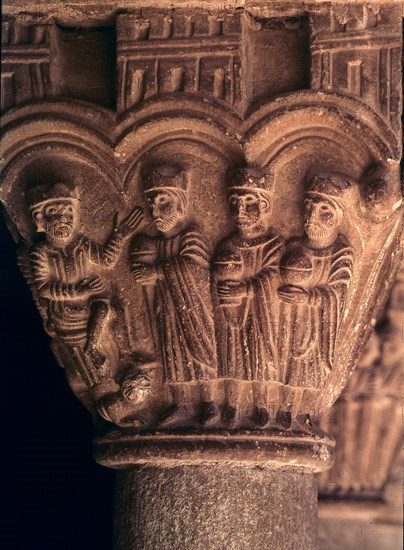 CAPITEL S XII-LOS MAGOS ANTE HERODES
ESTANY, MONASTERIO DE SANTA MARIA
BARCELONA

This image is