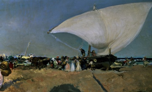Sorolla, Déchargement du bateau (détail)
