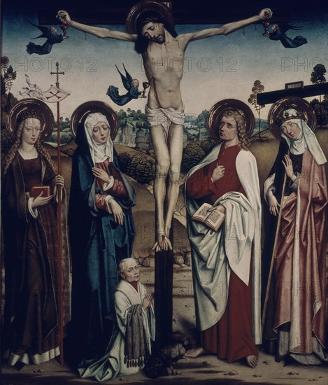 MAESTRO DE LIESBORM
CRISTO EN LA CRUZ CON MARIA  Y SAN JUAN- HACIA 1470
BAVIERA, NUEVA