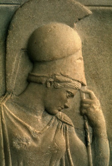 RELIEVE DE ATENEA PENSATIVA- DETALLE DE LA CABEZA- 460 A.C.
ATENAS, MUSEO DE LA