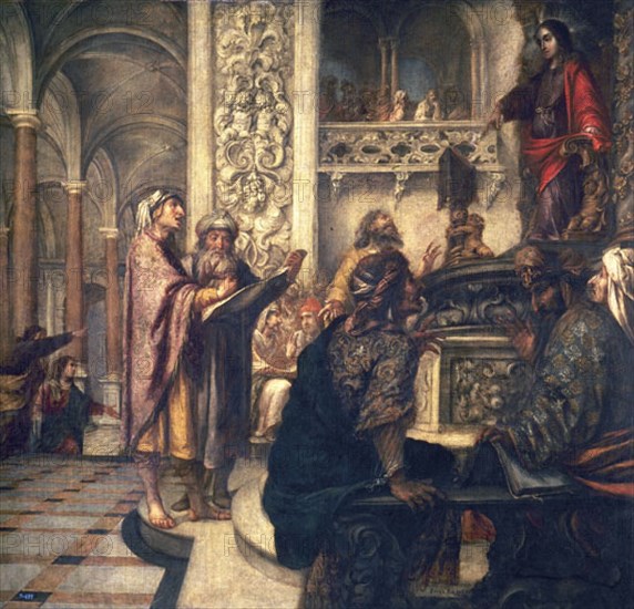 VALDES LEAL JUAN 1622/1690
JESUS DISPUTANDO CON LOS DOCTORES-1686- 200x215 cm
MADRID, MUSEO DEL