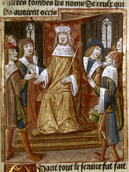 VERARD
MINIATURA-REY ARTURO RODEADO DE BARONES-LANCELOT DU LAC
PARIS, BIBLIOTECA