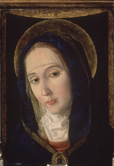 SAN LEOCADIO PAOLO 1445-1520
LA DOLOROSA-LIENZO 34x25 CM            NP 7135
MADRID, MUSEO DEL