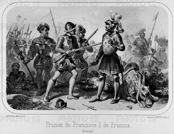 GRABADO-BATALLA DE PAVIA- PRISION DE FRANCISCO I DE FRANCIA
Madrid, public museum