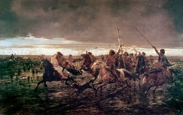 VALLE ANGEL DELLA
INDIOS A CABALLO TRAS EL SAQUEO
BUENOS AIRES, COLECCION
