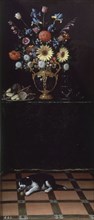 HAMEN JUAN VAN DER 1596/1631
BODEGON CON FLORES Y GATO-L.229x100 CM-NºPRADO 4158
MADRID, MUSEO