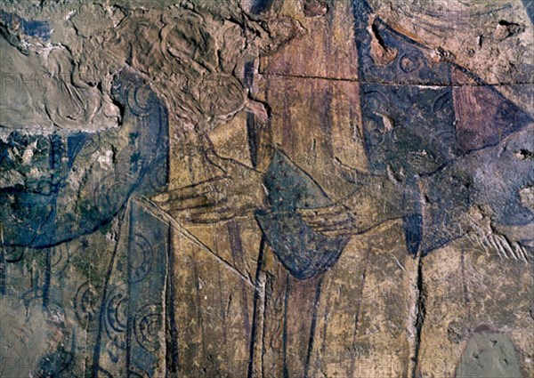 INTERIOR - DET DE LAS MANOS DE NEGUS - PANEL DE LOS REYES - FRESCOS OMEYAS DEL S VIII
QUSEIR AMRA,