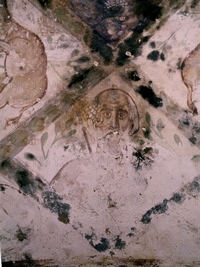 PINTURA MURAL EN LA SALA DE BAÑOS - DETALLE DE LA VEJEZ DE "LAS TRES EDADES - S VIII -