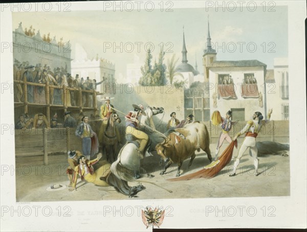 BLANCHARD
CORRIDAS DE TOROS - SUERTE DE PICAR -LITOGRAFIA (Nº 836)-S XIX-ROMANTICISMO