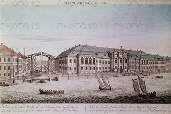 GRAB"ANTIGUO PALACIO INVIERNO DE ZARES,RIO NEVA Y CANAL"PETERSBURGO S XVIII
MADRID, COLECCION