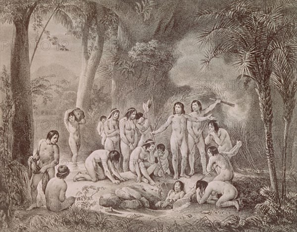 GRABADO-ENTERRAMIENTO INDIGENA EN BRASIL - AMAZONAS
MADRID, COLECCION PARTICULAR
MADRID