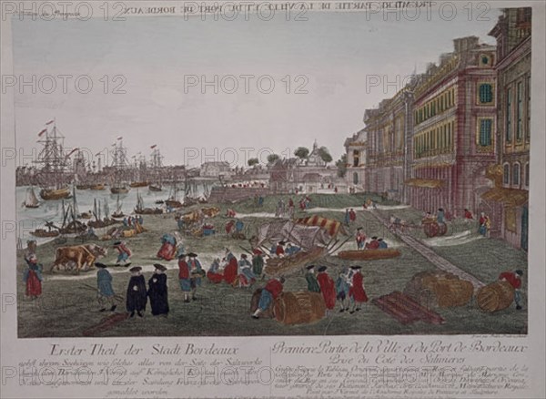 VERNET CLAUDE JOSEPH 1714/89
GRABADO-PUERTO DE BURDEOS. GRABADO POR BALTH. FREDERIC LEIZEL
PARIS,