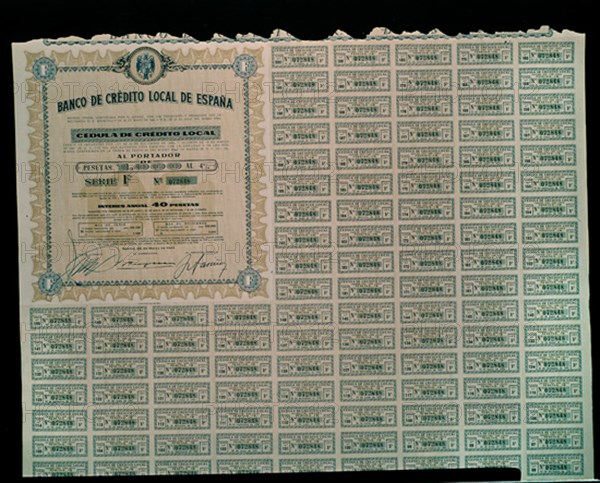 CEDULA BANCO CREDITO LOCAL   MADRID 28/MAR/1961
MADRID, CONFEDERACION DE CAJAS