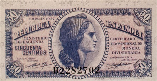 BILLETE DE 50 CENTIMOS 1937
MADRID, BANCO DE ESPAÑA-DOCUMENTOS
MADRID