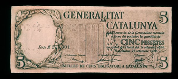 BILLETE DE 5 PESETAS 1936
MADRID, BANCO DE ESPAÑA-DOCUMENTOS
MADRID

This image is not