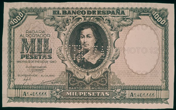 BILLETE DE 1000 PESETAS 1940
MADRID, BANCO DE ESPAÑA-DOCUMENTOS
MADRID

This image is not