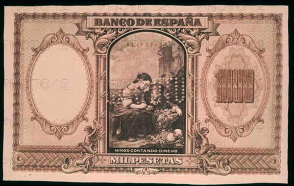 BILLETE DE 1000 PESETAS 1940-REVERSO
MADRID, BANCO DE ESPAÑA-DOCUMENTOS
MADRID

This image is