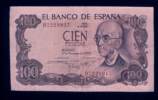 BILLETE DE 100 PESETAS 1970-ANVERSO
MADRID, BANCO DE ESPAÑA-DOCUMENTOS
MADRID

This image is