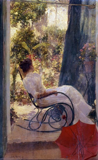 ROMERO DE TORRES JULIO 1874/1930
LA SIESTA-1900-OLEO/TABLA 63X42 CM
CORDOBA, COLECCION RAFAEL