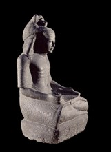 ESCRIBA RAMSES NAKHTU. XX DINASTIA PROCEDE DE KARNAK. GRANITO GRIS. 80 CMS ALTURA. VISTA
