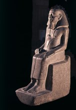 ESTATUA DE UN VISIR. XII DINASTIA. PROCEDE DE KARNAK. GRANITO GRIS. 115 CMS ALTURA.
CAIRO, MUSEO