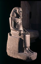 ESTATUA DE UN VISIR. XII DINASTIA. PROCEDE DE KARNAK. GRANITO GRIS. 115 CMS ALTURA.
CAIRO, MUSEO