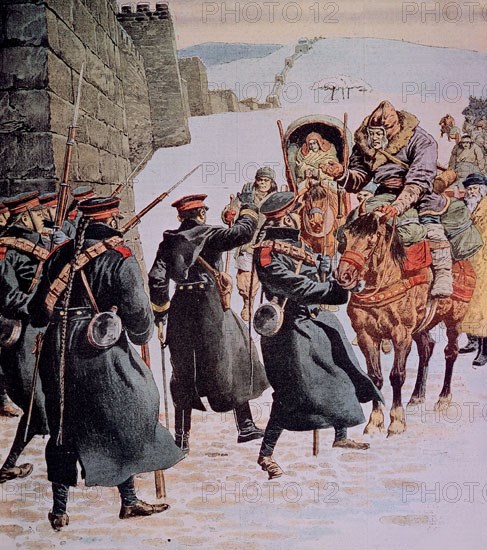 GUERRA RUSO JAPONESA-PESTE EN MANCHURIA:CHINOS ARRESTAN A LOS QUE HUYEN DE PLAGA EN GRAN